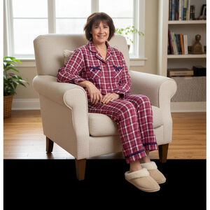 Women's Victoria's Secret Pink White Plaid Flannel Pajama top Size L